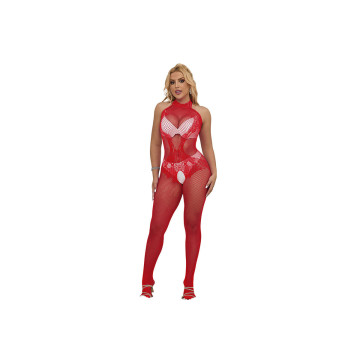 Subblime - 952372 Bodystocking Aus Netz Und Spitze Mit Hoher Hals