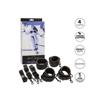 Calexotics - Nocturnal Restricciones De Cama Cuero Ajustable Negro