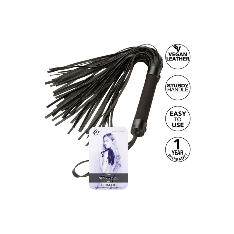 CALEXOTICS - NOCTURNAL FLOGGER LEATHER BLACK - BDSM whips