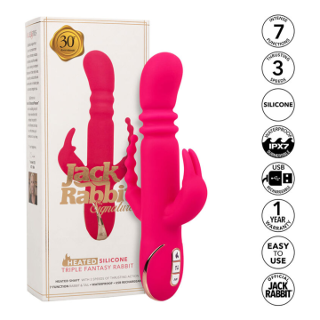 CALEXOTICS - JACK FANTASY VIBRATORE TRIPLO RISCALDATO ROSA CONIGLIO