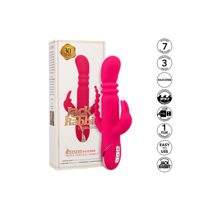 Calexotics - Jack Fantasy Triple Vibrateur Chauffant Lapin Rose |