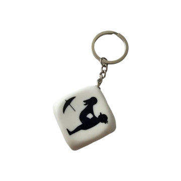 DIABLO PICANTE - PORTACHIAVI DADO BIANCO CON POSE - Accessori
