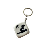 DIABLO PICANTE - PORTE-CLÉS DÉS BLANC AVEC POSES - Accessoires