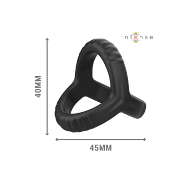 INTENSE - CARSON DOPPIO ANELLO PER PENE IN SILICONE MODELLO NERO 4 -…