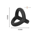INTENSE - CARSON ANNEAU PÉNIS DOUBLE SILICONE NOIR MODÈLE 4 - INTENSE…