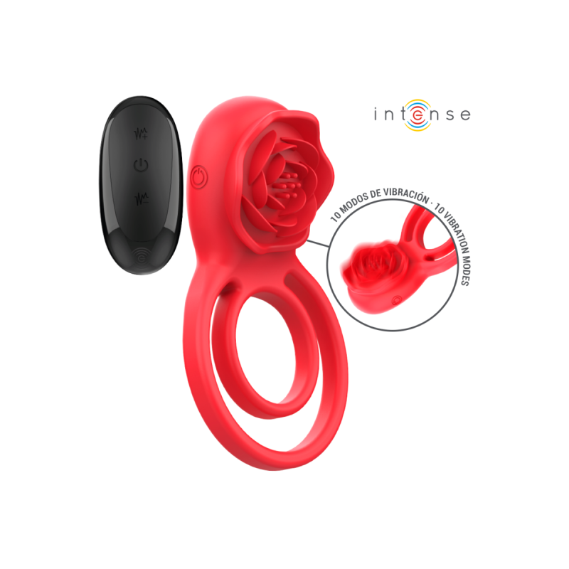 Intense - Gail Rosa Estimuladora 10 Vibraciones Rojo Control Remoto