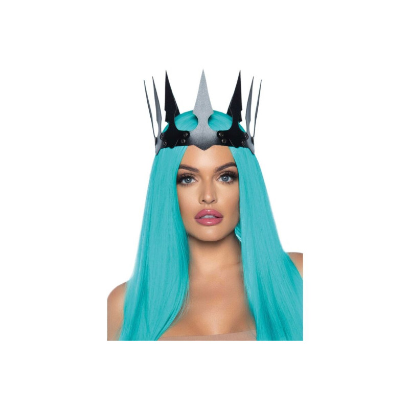 LEG AVENUE - SYNTHETIC LEATHER MALEFICENT CROWN WITH STUDS BLACK - LE…