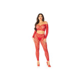 Leg Avenue - Crop Top + Strümpfe Rot Einheitsgrösse | Vybes.it