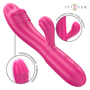 INTENSE - IVY FLEXIBLER VIBRATOR 10 VIBRATIONEN MIT STIMULIERENDER ZUNGE ROSA