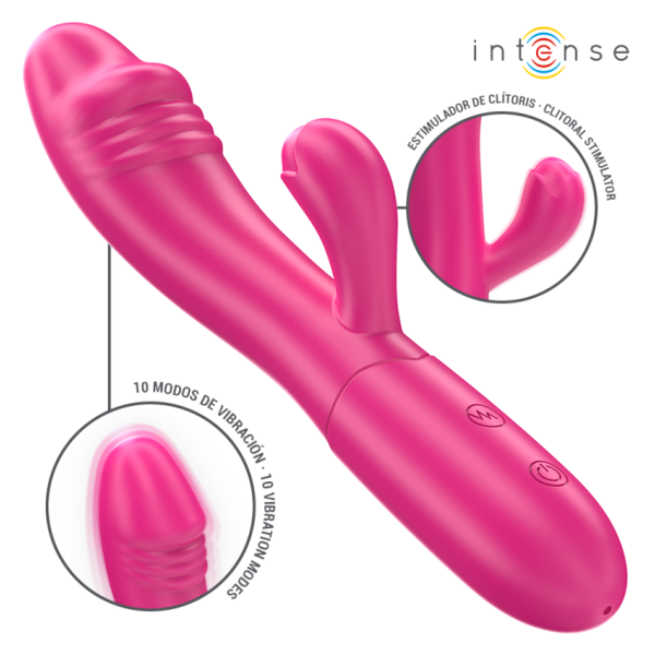 INTENSE - IVY VIBRATEUR FLEXIBLE 10 VIBRATIONS AVEC LANGUE STIMULANTE ROSE