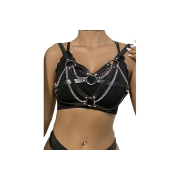 Subblime - 953713 Cinturón De Bondage Punk Hebilla Metal Negro