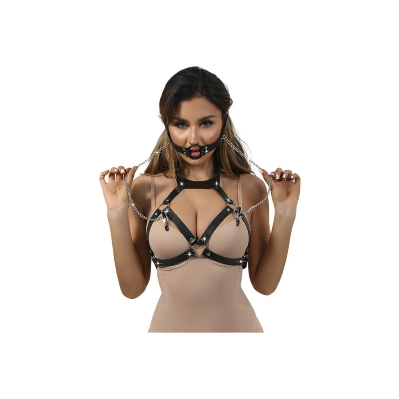 Subblime - 953720 Bondage Lederriemen Brustklemmen Schwarz Eine