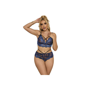 Subblime - 954062 Bh + Höschen Spitze Blau S/M | Vybes.it