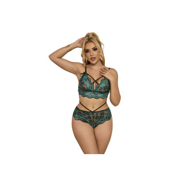 Subblime - 954086 Bh + Höschen Spitze Grün S/M | Vybes.it