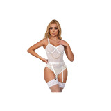 Subblime - 954291 Body Mit Ketten + Strumpfgürtel Weiss L/Xl |