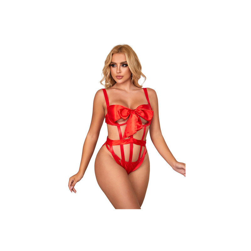 Subblime - 954475 Body Sexy Ajouré Avec Noeud Rouge L/Xl | Vybes.it