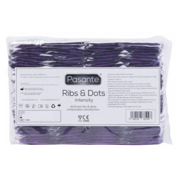 PASANTE - RIBS & DOTS INTENSITY CONDOMS 144 UNITS (BAG)
