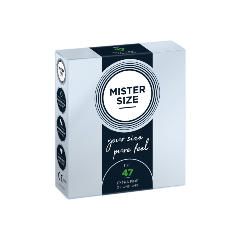 MISTER SIZE - PRÉSERVATIFS TAILLE XS 47 MM (3 UNITÉS) - Boîtes de 3
