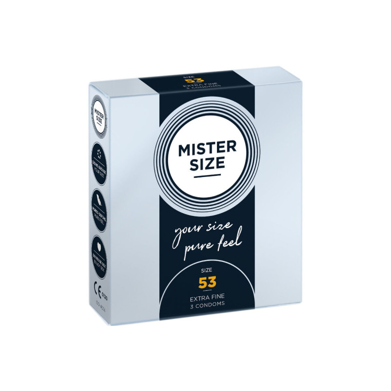 MISTER SIZE - CONDOM SIZE M 53 MM (3 UNITS) - Boxes of 3