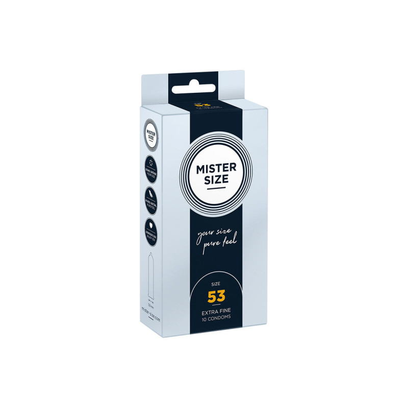 MISTER SIZE - CONDOM SIZE M 53 MM (10 UNITS) - Boxes of 4 to 24