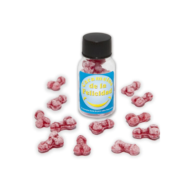 DIABLO PICANTE ? GLAS MIT 12 ERDBEER-/KIRSCH-BONBONS IN PENISFORM - E…