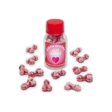 DIABLO PICANTE - 12 PENISFÖRMIGE LIEBESBONBONS ERDBEERE/KIRSCHE - Ein…