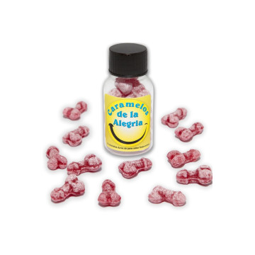 DIABLO PICANTE - 12 PENIS-SHAPED JOY CANDIES STRAWBERRY/CHERRY - Sing…