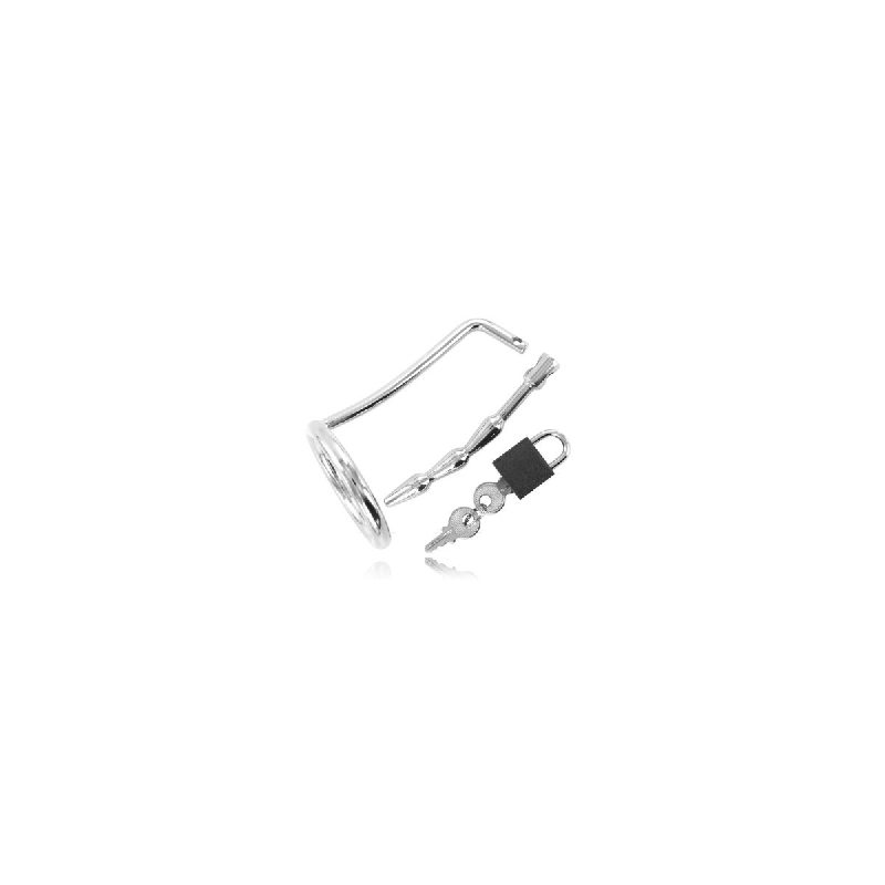 Metal Hard - Anillo Testículos Con Plug Uretra Castidad | Vybes.it