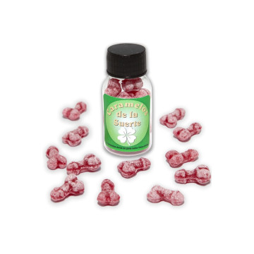 DIABLO PICANTE - 12 PENIS-SHAPED LUCKY CANDIES STRAWBERRY/CHERRY - Si…