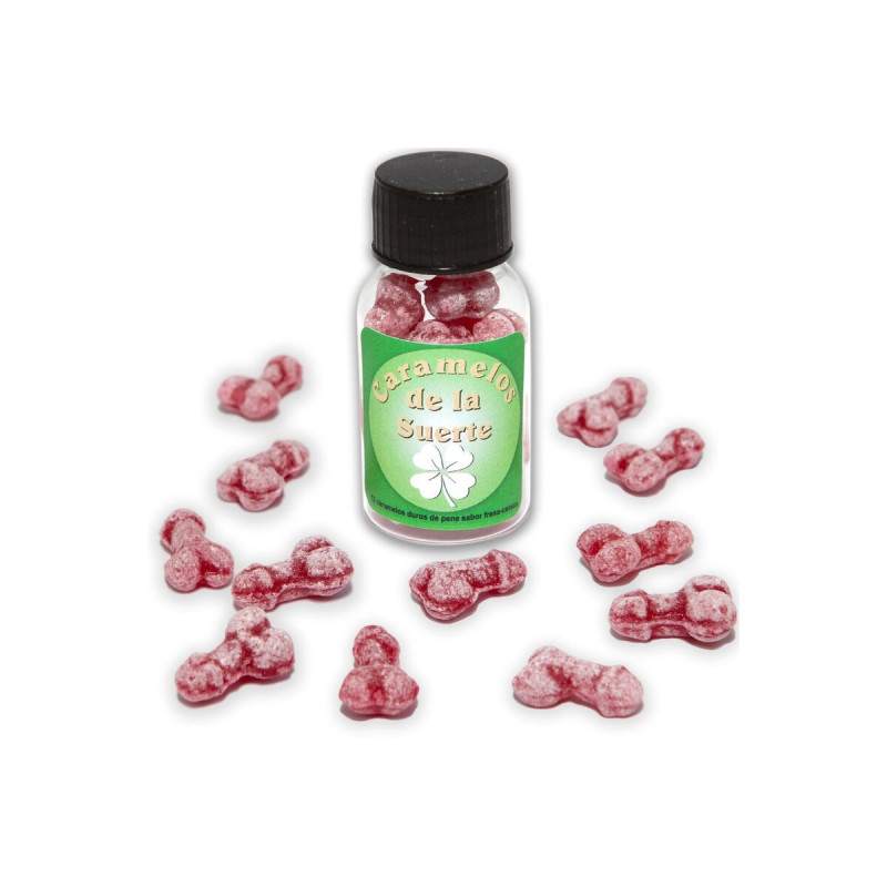 DIABLO PICANTE - 12 PENISFÖRMIGE GLÜCKSBONBONS ERDBEERE/KIRSCHE - Ein…