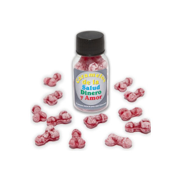 DIABLO PICANTE - 12 CARAMELLE SALUTE-SOLDI-AMORE A FORMA DI PENE FRAG…