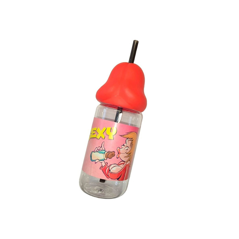 DIABLO PICANTE - BIBERON EN FORME DE PÉNIS 360 ML ROUGE - Jeux d'adie…