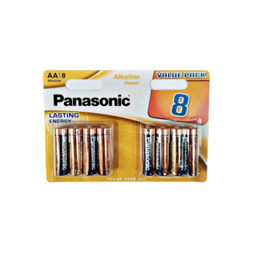 PANASONIC - BLISTER DE PILE AA ALCALINE BRONZE LR6*8 - Piles alcalines