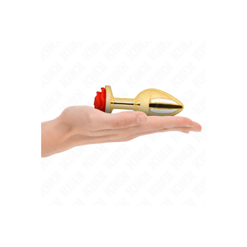 KINK - PLUG ANAL GOLD ROSE RED SIZE L - KINK PLEASURE PLUGS - BDSM An…