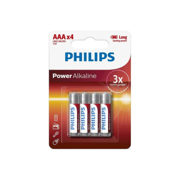 PHILIPS - BATTERIA ALCALINE AAA LR03 BLISTER*4 - PHILLIPS - Batterie…