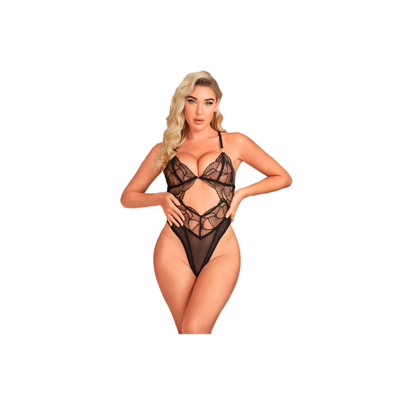 Subblime - 955212 Body Transparente Con Encaje Hueco Negro S/M |