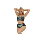 Subblime - 955564 Grünes Lackleder - Netz - Zipper - Bh - Set L/Xl