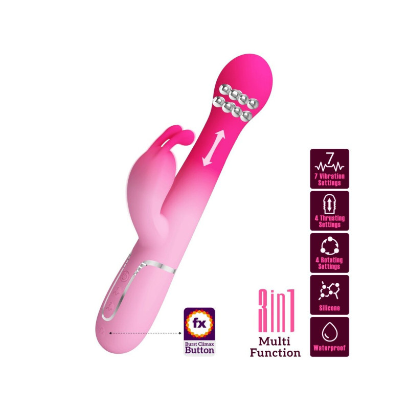 Pretty Love - Dejon Vibrador Rabbit 3 En 1 Multifunción Rosa |