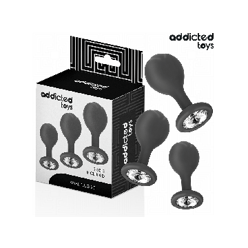 Addicted Toys - Set De 3 Plug Silicona Anal Con Joya | Vybes.it