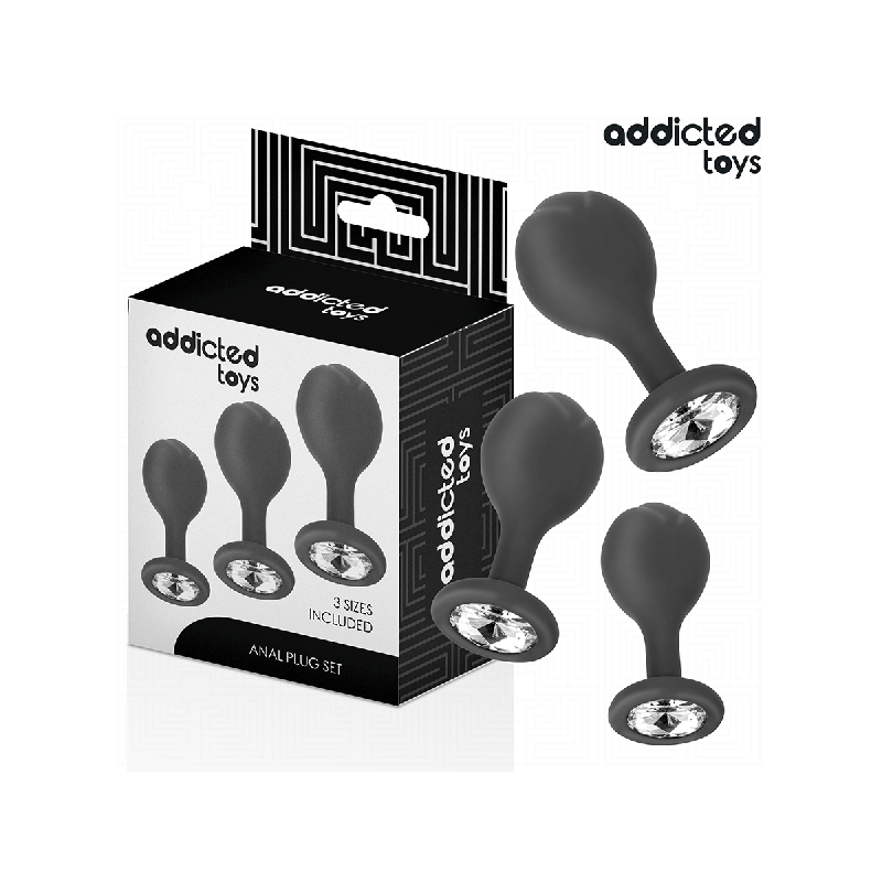 Addicted Toys - Set De 3 Plug Silicona Anal Con Joya | Vybes.it
