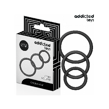 ADDICTED TOYS - SET SILIKONRINGE MODELL 2 - Cockringe ohne Vibration