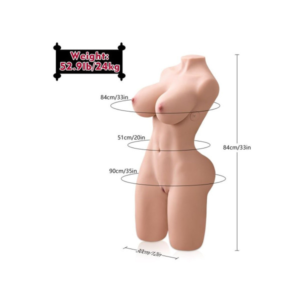 XISE - ERICA THRUSTING TORSO REALÍSTICO CON VIBRACIÓN FEMENINO 84 CM