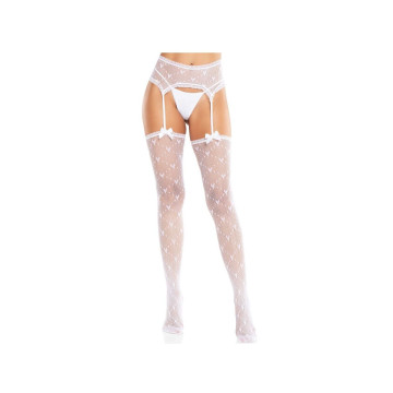 LEG AVENUE - MEDIAS DE CORAZÓN CON LIGAS BLANCO