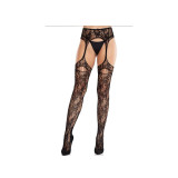 LEG AVENUE - BAS EN DENTELLE AVEC JARRETELLES NOIR - LEG AVENUE HOSIE…
