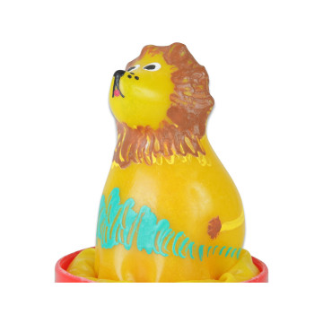 CONDOMERIE - HANDPAINTED NOVELTY CONDOMS SITTING LION - Funny Condoms