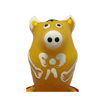 CONDOMERIE - PRÉSERVATIFS FANTAISIE PEINTS À LA MAIN COCHON ASSIS JAU…