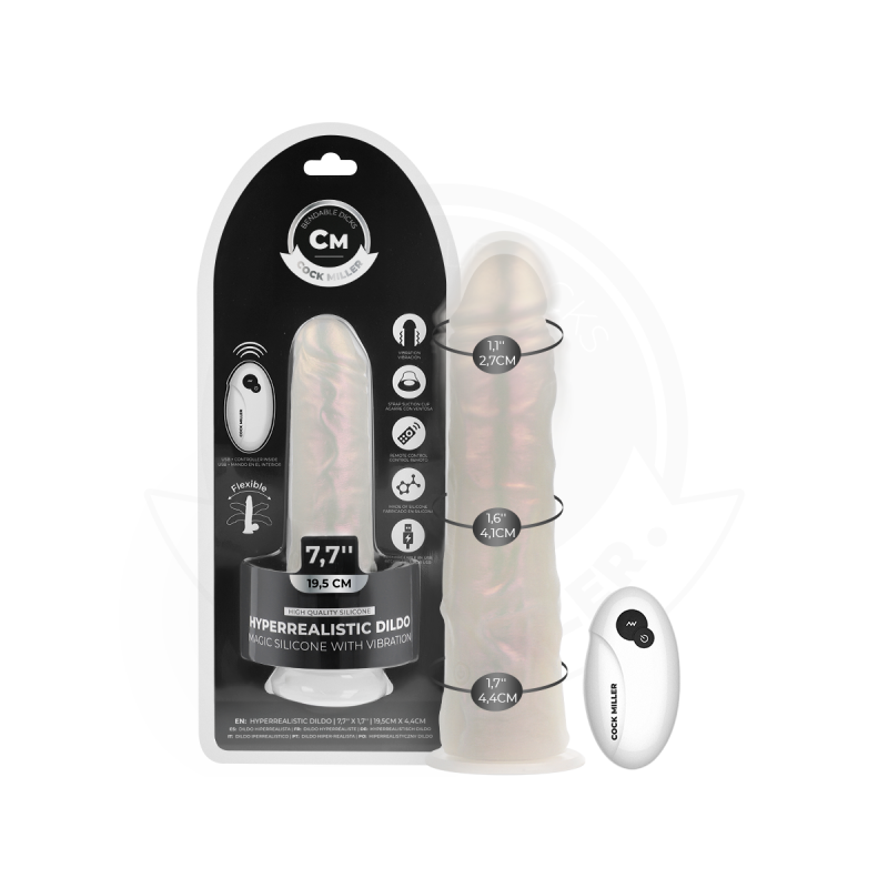 COCK MILLER - DILDO WITH SUCTION CUP, LIGHTS AND VIBRATION WITH REMOT…