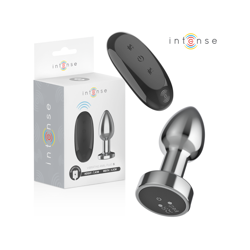 Intense - Plug Anal 10 Vibraciones Metal Con Control Remoto S |