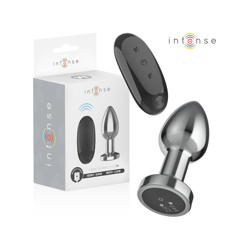 Intense - Plug Anal 10 Vibrations Métal Avec Télécommande M |