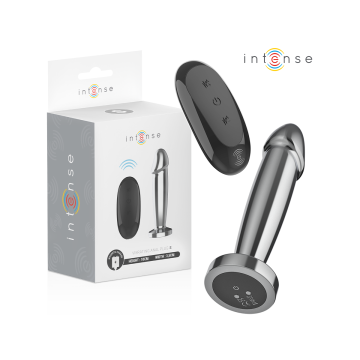 Intense - Plug Anal 10 Vibraciones Metal En Forma De Dildo Con